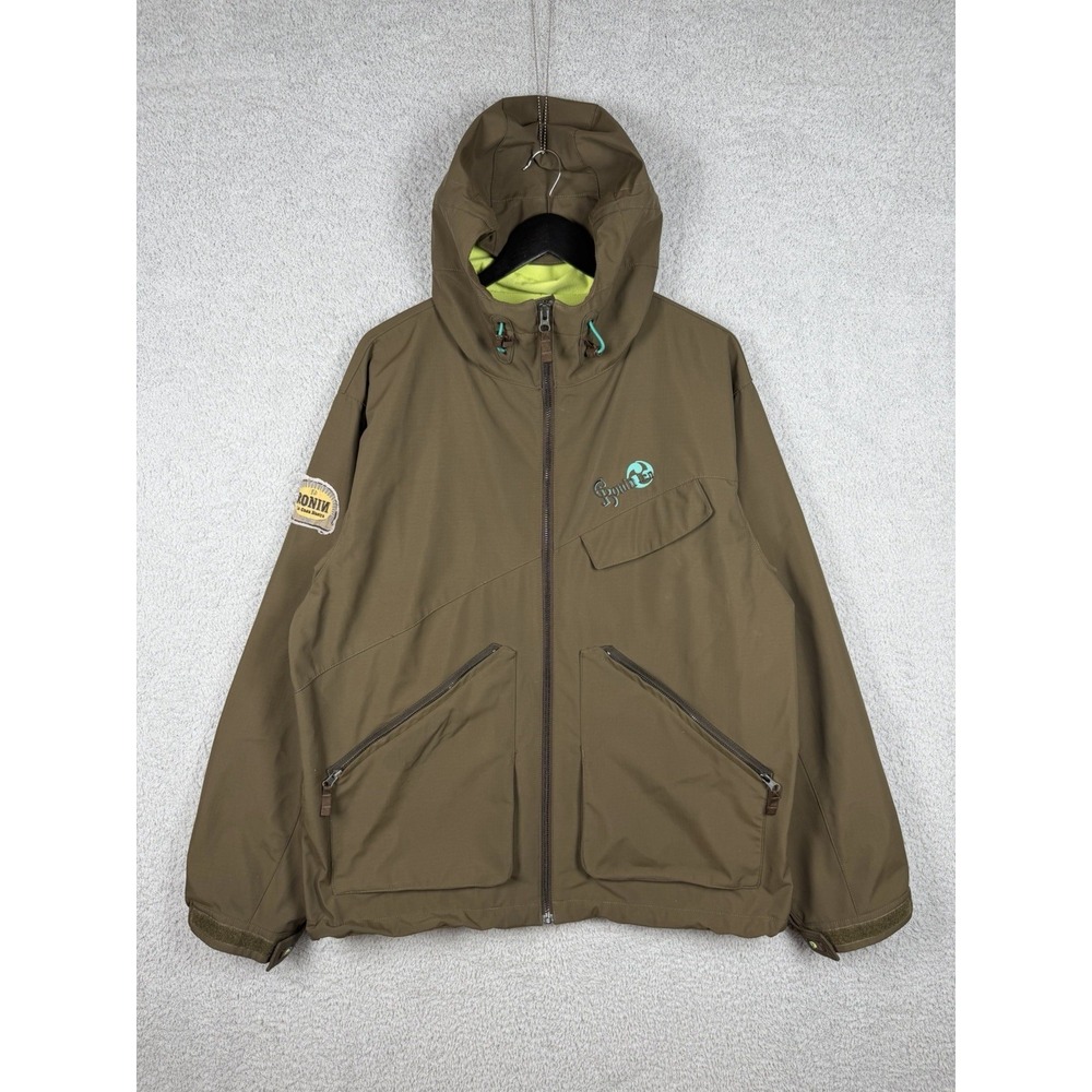 Burton Ronin Snowboard Ski Softshell Jacket Full Zip Men's L-XL Vents Y2K Brown